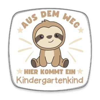Hier kommt ein Kindergartenkind Faultier - Viereckiger Kühlschrankmagnet - Weiß - Vorne