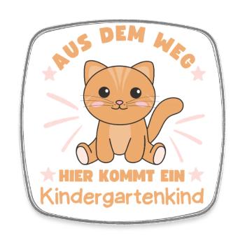 Aus Dem Weg Hier Kommt Ein Kindergartenkind Katze - Viereckiger Kühlschrankmagnet - Weiß - Vorne