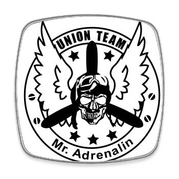 Union team Mr. Adrenalin - Viereckiger Kühlschrankmagnet - Weiß - Vorne