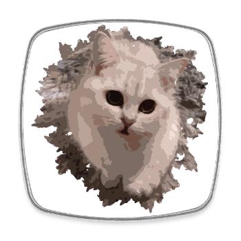 niedlicher Kater Katze britisch Kurzhaar - Viereckiger Kühlschrankmagnet - Weiß - Vorne
