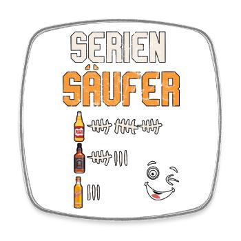 Seriensäufer - Viereckiger Kühlschrankmagnet - Weiß - Vorne