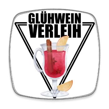 Glühwein Verleih - Viereckiger Kühlschrankmagnet - Weiß - Vorne