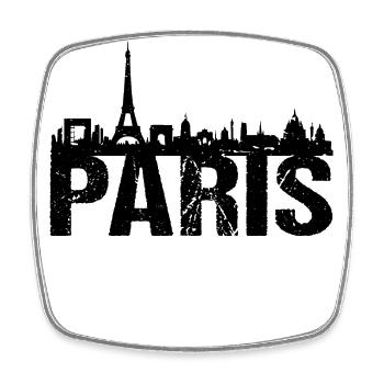 Paris Skyline France Paris - Magnet carré - blanc - Devant