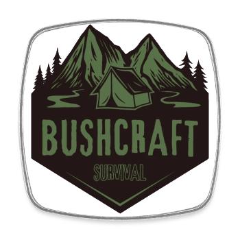 Bushcraft survival - Viereckiger Kühlschrankmagnet - Weiß - Vorne