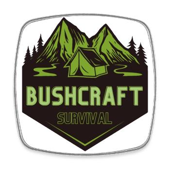Survie en bushcraft - Magnet carré - blanc - Devant