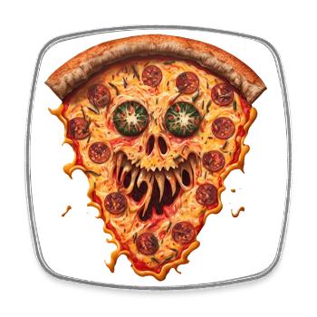 Monster Pizza | Pizza Monster - Square fridge magnet - white - Front