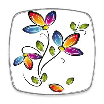 Flower vine, Flowers - Square fridge magnet - white - Front