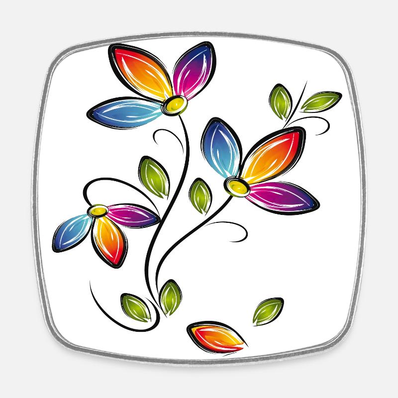 Vigne à fleurs, Fleurs - Magnet carré - blanc