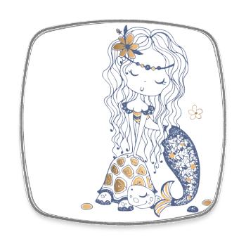 The mermaid of the ocean mythical creature of the abyss - Square fridge magnet - white - Front