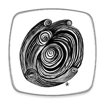Wirbel Vortex abstrakt transparent - Viereckiger Kühlschrankmagnet - Weiß - Vorne
