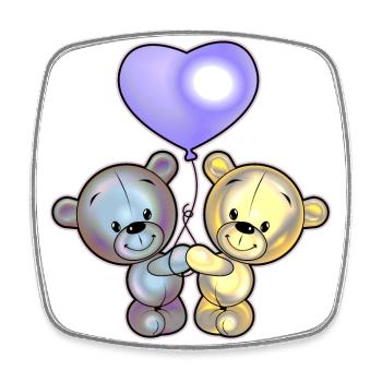 Bears in love 1 - Square fridge magnet - white - Front
