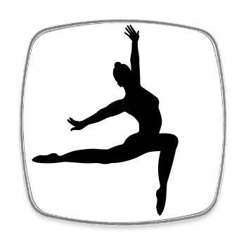 Ballet Ballerine Danse en Blanc - Magnet carré - blanc - Devant
