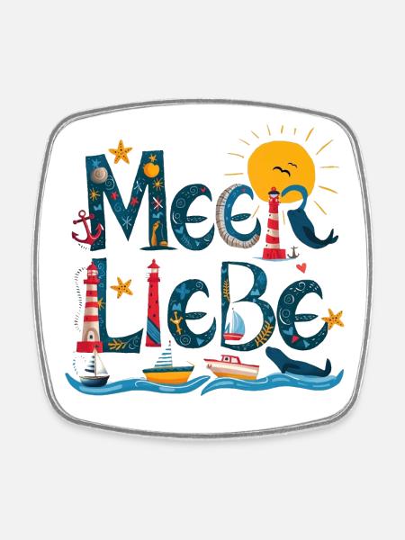 MeeresLiebe - Viereckiger Kühlschrankmagnet - Weiß