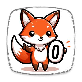 Adorable Zero Fox Left - Magnet carré - blanc - Devant