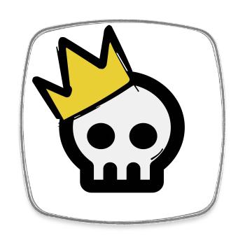 Skull King - Square fridge magnet - white - Front