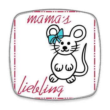 Mama's Liebling - Viereckiger Kühlschrankmagnet - Weiß - Vorne