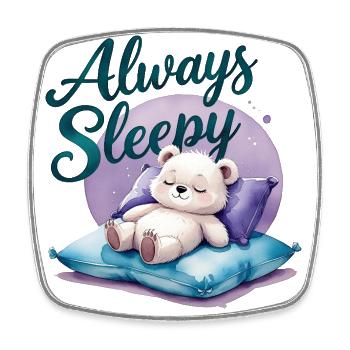 Cute Polar Bear is always sleepy 1 - Viereckiger Kühlschrankmagnet - Weiß - Vorne