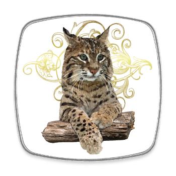 Lynx - Square fridge magnet - white - Front
