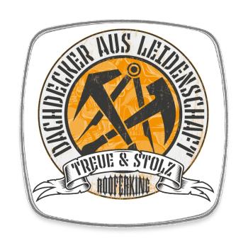 Dachdecker Shirt - Viereckiger Kühlschrankmagnet - Weiß - Vorne
