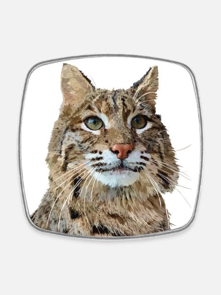 Lynx - Magnet carré - blanc