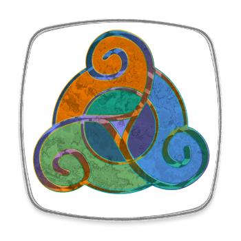 Triskele - Celtic Symbol Design 5 - Square fridge magnet - white - Front