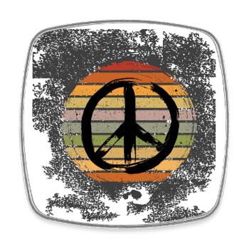 Peace - Viereckiger Kühlschrankmagnet - Weiß - Vorne