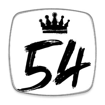 54 Number crown - Square fridge magnet - white - Front