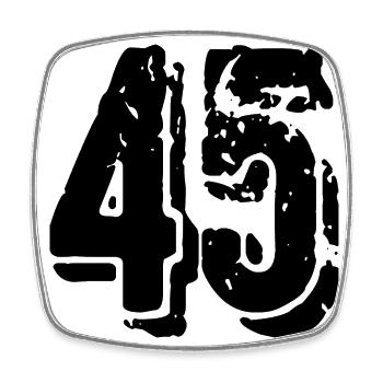 45 Zahl Trikot - Viereckiger Kühlschrankmagnet - Weiß - Vorne