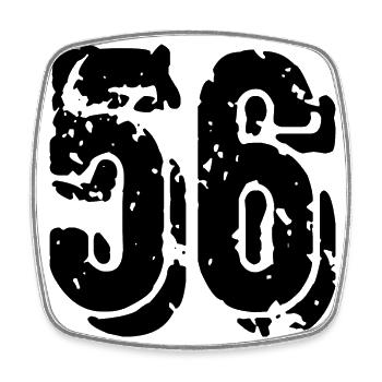 Maillot numéro 56 - Magnet carré - blanc - Devant