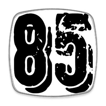 85 number jersey - Square fridge magnet - white - Front