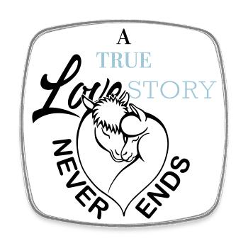 Alpaca Lama Love Story - Square fridge magnet - white - Front