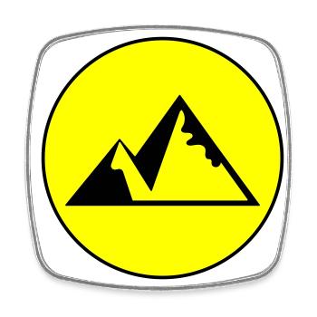 Mountains Nature Symbol - Square fridge magnet - white - Front