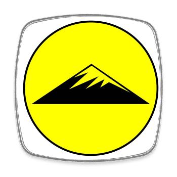 Berge Symbol Kreis - Viereckiger Kühlschrankmagnet - Weiß - Vorne