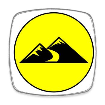 Mountains Icon Circle - Square fridge magnet - white - Front