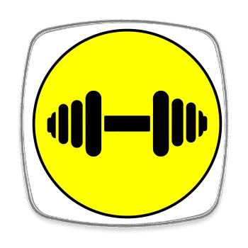 Dumbbell weights icon - Square fridge magnet - white - Front