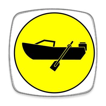 boot Symbol Kreis - Viereckiger Kühlschrankmagnet - Weiß - Vorne