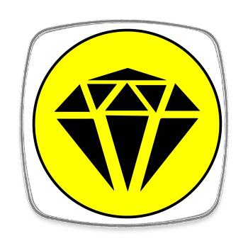 Cercle d’icônes de diamant - Magnet carré - blanc - Devant
