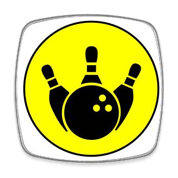 Kegeln Kegel Icon - Viereckiger Kühlschrankmagnet - Weiß - Vorne