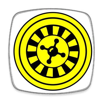 Roulette Icon Kreis - Viereckiger Kühlschrankmagnet - Weiß - Vorne