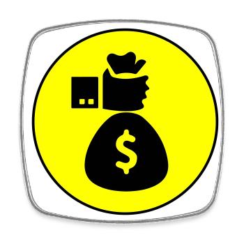 Geld Money - Viereckiger Kühlschrankmagnet - Weiß - Vorne