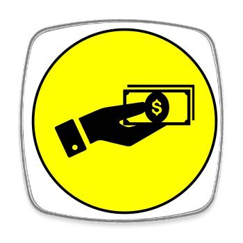 Geld Icon - Viereckiger Kühlschrankmagnet - Weiß - Vorne