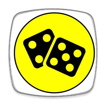 Dice Casino Circle - Square fridge magnet - white - Front