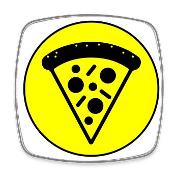 Cercle d’icônes de pizza - Magnet carré - blanc - Devant