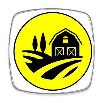 Cercle de récolte à la ferme - Magnet carré - blanc - Devant