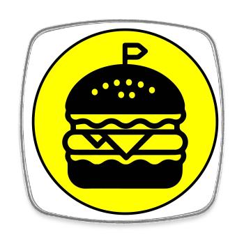 Cercle d’icônes de hamburger - Magnet carré - blanc - Devant