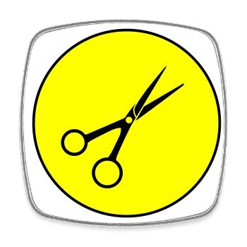 Schere Barber Kreis - Viereckiger Kühlschrankmagnet - Weiß - Vorne