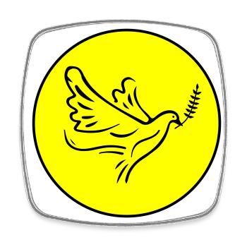 Cercle de pigeons - Magnet carré - blanc - Devant