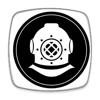 Apnea Diving Circle - Square fridge magnet - white - Front
