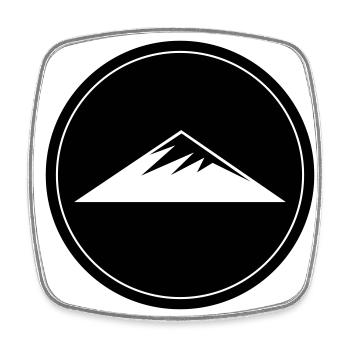 Berge Symbol Kreis - Viereckiger Kühlschrankmagnet - Weiß - Vorne