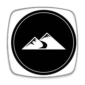 Mountains Icon Circle - Square fridge magnet - white - Front